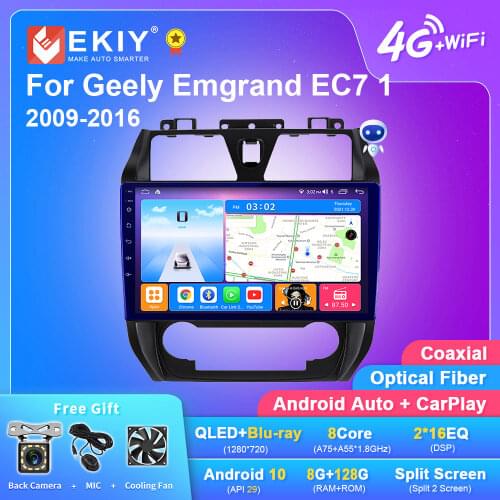 EKIY Android 10 For Geely Emgrand EC7 1 2009-2016 Car Radio Stereo Multimedia Video Player QLED Navigation GPS No 2din 2 din DVD