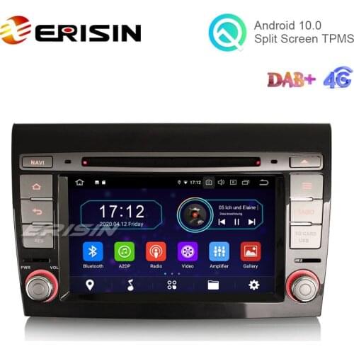 Erisin ES5971F 7" Android 10.0 Autoradio DVD for Fiat Bravo 2008 GPS DAB+ WiFi OBD2 TPMS 4G DTV CD Bluetooth CarPlay