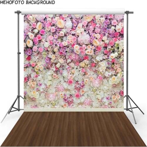 Children Photography Backdrops Rose Flowers Wallpaper Photo Backdrop Brown Wood Floor Wedding Backgrounds for Photo Studio