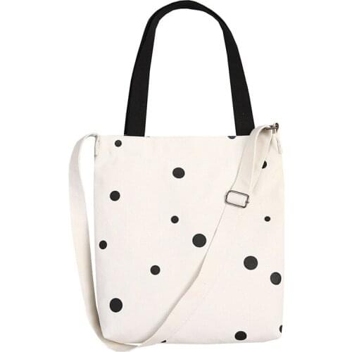 Women Canvas Tote Ladies Shoulder Bag Foldable Shopping Bags Cloth Beach Bag Style Female Handbag Printed point