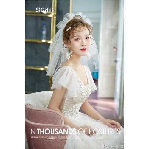 Short veil, puffy, multi-layer bridal veil, wedding headdress, photo shoot, small veil, accessories, wedding