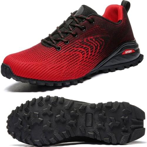 Men Spring Summer Golf Shoes Breathable Outdoor Athletic Sport Shoes Mens Golf Sneakers Black Red Big Size Golf Trainers for Men