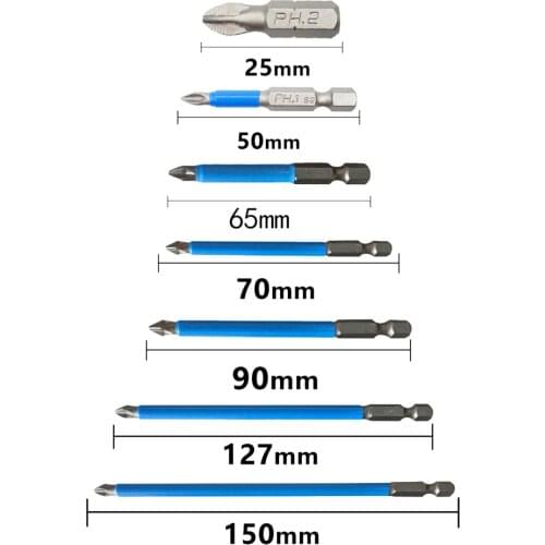 Hot ！Ph2 Cross Screwdriver Magnetic Electric Drill Non-Slip Screwdriver Bit Head Hand Drill Charging Screwdriver Wholesale