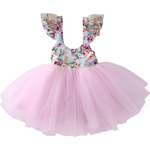 Newest Flower Girl Party Dress Fashion Baby Birthday Tutu Dresses for Girls Lace Baby Dresses Princess Kids Wedding Party Dress