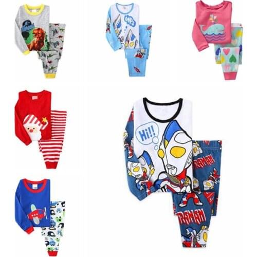 New Baby Girls Pajamas Children Long Sleeve Casual Pyjamas Set Bodysuit Kids Cartoon Sleepwear Boys Pijamas Homewear Clothing