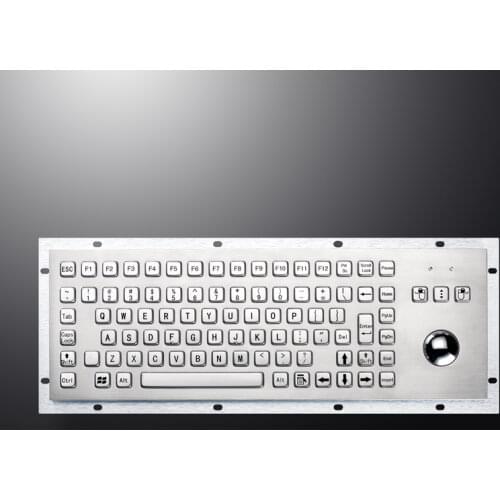 Customizer IP65 Waterproof Kiosk 89 Keys Stainless Steel Industrial Keyboard With Trackball