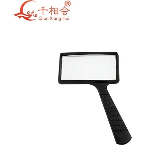 Jumbo Rectangular Handheld Magnifying Glass (3X Magnification) – Scratch Resistant GLASS Lens - Large Horizontal Viewing Area