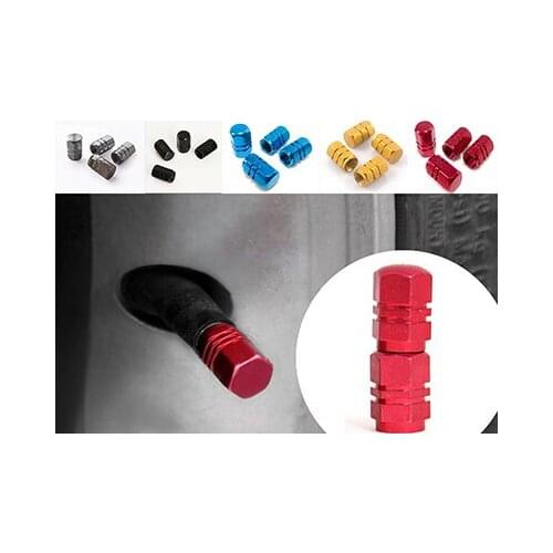 Hexagonal Alloy Dust Valve Caps for Mazda 2 3 5 6 MX5 RX7 RX8 MPS CX7 MX6 4 Pieces red
