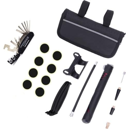 Bicycle Repair kit Tool Bike Emergency Duty Tubeless Tire Puncture Tyre Plug Set Cycling Accessories MTB Gas Cylinder Gauge pump