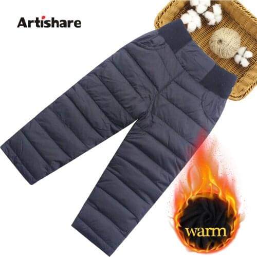 Girl Pants Solid Color Kids Down Trousers For Girls Thick Warm Pants For Children Winter Kids Clothing 6 8 10 12 14