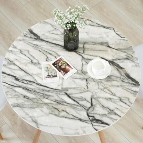 HAZY PVC Tablecloth Waterproof Round Table Cloths Table Cover Kitchen Pattern Soft Glass Cloths Protect the Desktop