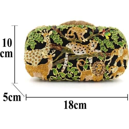 Animal Forest Foreign Trade Rhinestone Bag Hollow Metal Crystal Cosmetic Bag