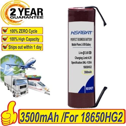 Top Brand 100% New 3500mAh HG2 18650 Battery for 18650HG2 3.6V discharge 20A, dedicated for hg2 batteries + DIY Nickel