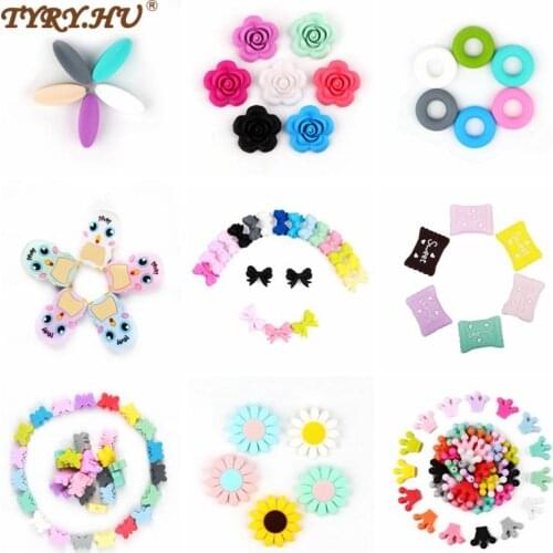 TYRY.HU 50pcs Silicone Beads Baby Teether Cute DIY Food Grade Silicone Rodent Toy Nurse Gift Accessories BPA Free Baby Products