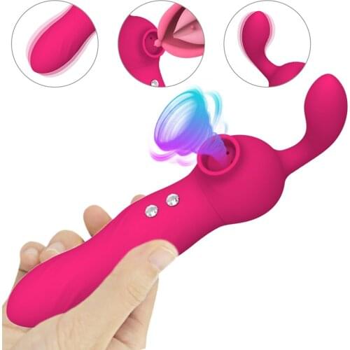 10 Frequency Finger Vibrator Dildo Nipple Sucking Massager Clitoral Sucking Device G-spot Vagina Stimulator Adult Toy for Couple