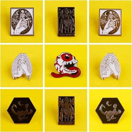 Punk Skull Badges for Clothes Clothes Lapel Pin Devil Badges for Backpack Enamel Pins Badge Brooch Accessories Jewelry Gift DIY
