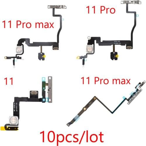 10pcs Power Side Button Flex Cable With Flash Light For iPhone 11 11 pro 11 pro max Replacement Parts
