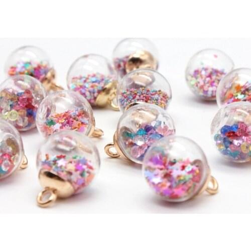 10pcs Sequin glass ball colorful pendant DIY earrings jewelry accessories Christmas ornaments party decoration supplies