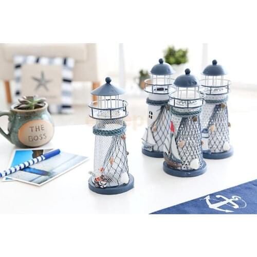 13.5cm Lighthouse Iron Model Candle Holder Nautical Home Sea Gull Decor Gift 4 Kinds
