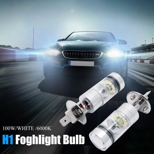 2pcs H1 12V 100W Car Auto LED Headlight Bulbs Fog Light Bright 6000K White Lamp 1000Lm DIY Parts 85x24mm