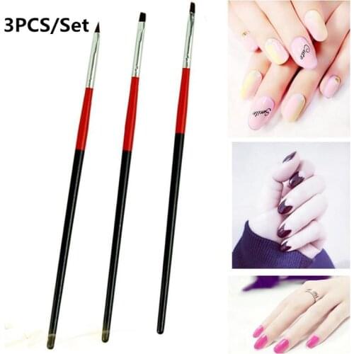 3PCS Nail Brush Pen Women Girls Professional UV Gel Nails Colorful Nail Art Pen Manicure Nails Drawing Tools