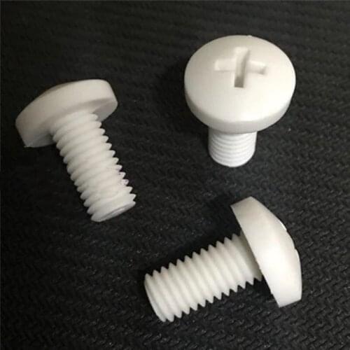 5pcs M12 Polypropylene PP Cross round head Acid and alkali resistant preservative plastic Phillips screw bolt 30-40mm Long