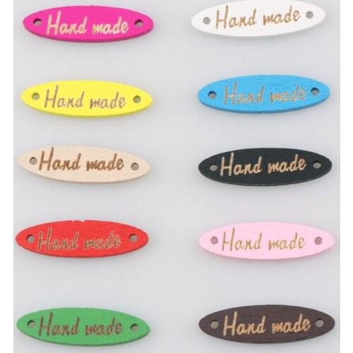 50PCS Multicolor Handmade Letter Carved Wooden Buttons Craft And Scrapbooking Decoration Buttons Sewing ON Clothes For Child