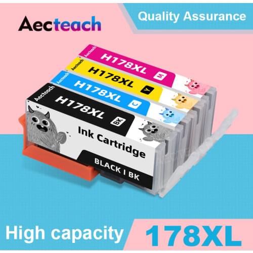 Aecteach For HP 178 Ink Cartridge Replacement For HP178 178XL Photosmart 7515 5515 B109a B010b B209 B210 3070A Printer Ink