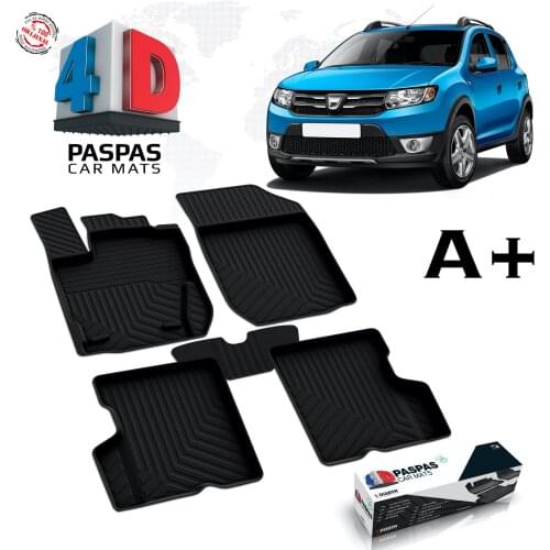 FOR DACIA SANDERO 2 BRAND CAR BLACK COLOR RUBBER MAT SLIP-RESISTANT CARPET UPHOLSTERY 2013 2014 2015 2016 2017 2018 2019 2020 2021 MODEL
