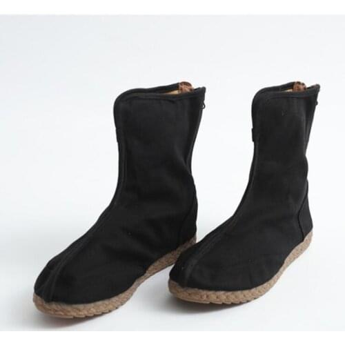 Cotton hemp men single boots women cloth shoes comfortable flat bottom leisure cloth Boots China national style Unisex Shoes
