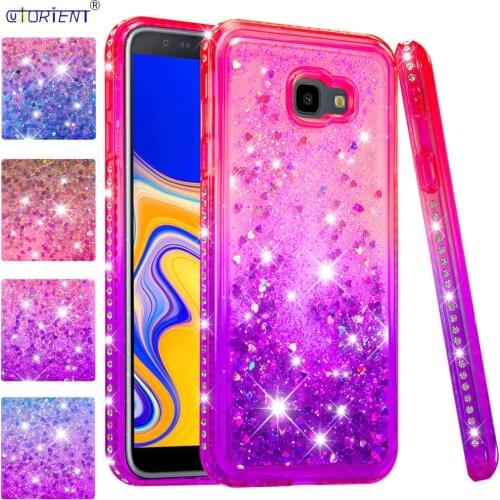 Bumper Case For Samsung Galaxy J4+ J4 Plus Bling Glitter Liquid Quicksand Phone Cover J415 SM-J415FN/DS SM-J415F/DS J415FN/DS