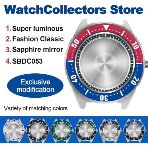 For SEIKO SBDC053 Small Tuple accessories Modified Watch Case Sapphire Glass Professional Diver Watch 316L Steel Case