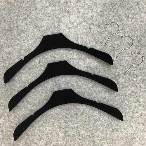 3pcs Black flocked hangers for both dress or trousers or jackets or tops wedding store garment store clothing hangers