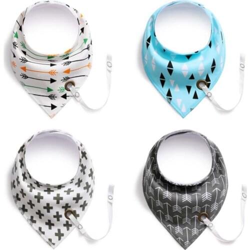 Baby Bandana Drool Bibs 4 Pcs Baby Bibs with Pacifier Holder for Boys Girls Unisex Infant Bibs Set for Teething and Drooling