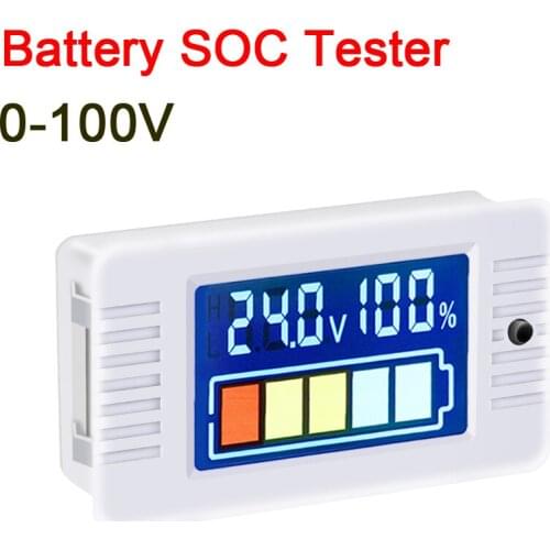 Dykb 0-100V Battery SOC meter Capacity POWER Monitor Li-ion Lifepo4 Lead acid Lithium 4S 6S 7S 8S 10S 12S 13S 14S 16S 20S 12V 24