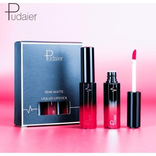 Pudaier Tricolor Lip Glaze Matte Fog Lip Gloss Lasting Non-decolorizing Liquid Lipstick Gift Set Makeup Cosmetic Hot Selling