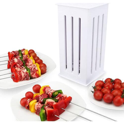 HOONAO BBQ Tools Meat Machine Skewer Brochttes Kebab Grill Accessories 16 Holes Plastic Simple Barbecue for Coasting Skewer