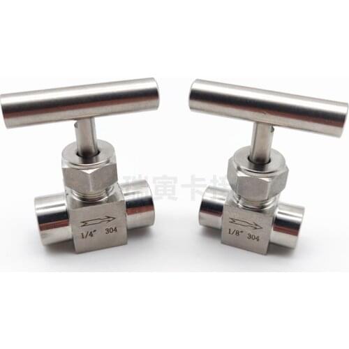 1/8" 1/4" 3/8" 1/2" BSP Female Needle Valve Crane 915 PSI 304 Stainless Flow Control With One-Shape Handle