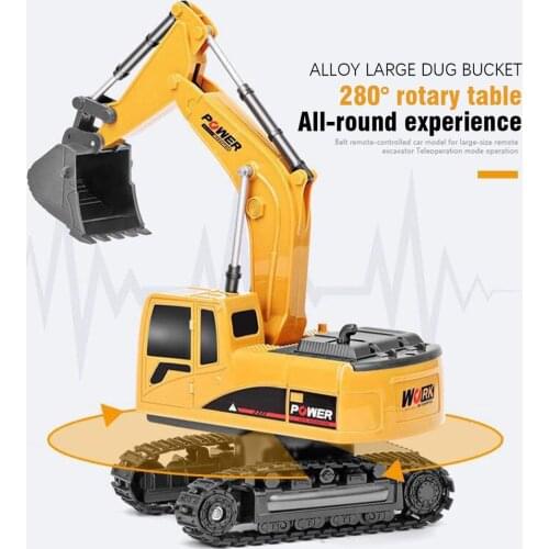 RC Simulation Toy RC Excavator Remote Control Vehicle With Light For Boys Universal Remote Control Toys Children Collection Toys