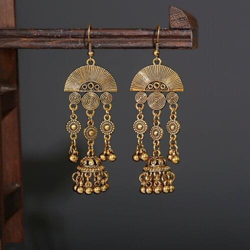 Indian Jewelry Earrings for Women Latest Design Fan Shape Tassel Long Party Wear Jhumka Earrings for Women Traditional Combo