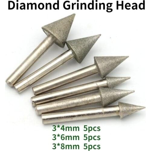 Jade Carving Tools/diamond Grinding Head /triangular Jade /jade Carving Tools /3/6 Mm Umbrella Handle Grinding Needle