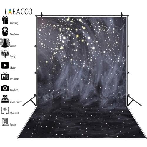 Laeacco Backdrop Fantasy Black White Pattern Polka Dots Light Bokeh Love Party Pattern Photography Background For Photo Studio