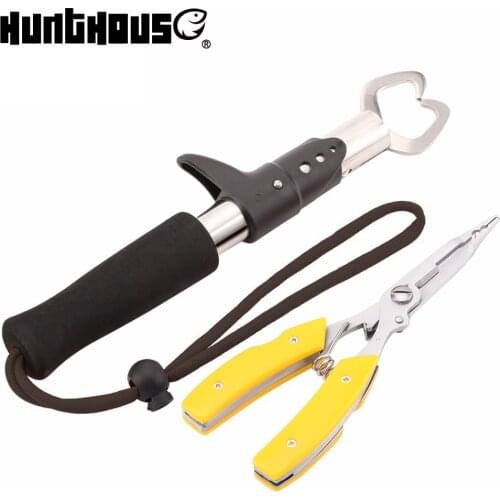 Hunthouse Fishing Tool Set Fishing Grip Gripper & Line Cutters Fishing Pliers with Bag Stainless Steel Fishing Equipment