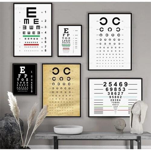 Eye Test Snellen Chart Visual Acuity Nordic Posters And Prints Wall Art Canvas Painting Wall Pictures for Living Room Home Decor