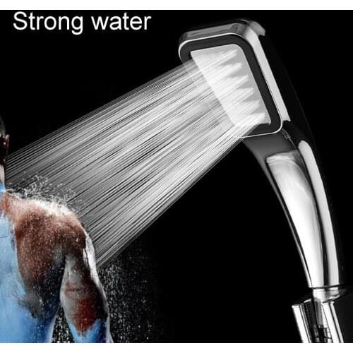 Small 300 Holes Pressure Water Booster Saving Square Shower Head ABS Bathing Sprayer Spa Bathroom Handheld Shower Filter