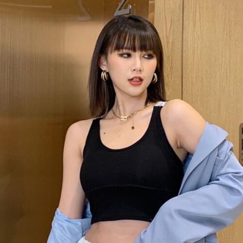 Womens Cotton Underwear Tube Tops Sexy Solid Color Letter Top Fashion Push Up Comfort Brassiere Female Sports Cross Tank Up