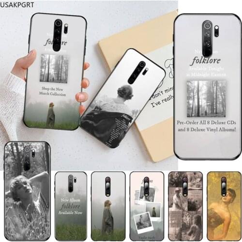 USAKPGRT New Album Folklore Phone Case for Redmi Note 9 8 8T 8A 7 6 6A Go Pro Max Redmi 9 K20 K30 Pro