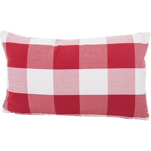 New red plaid striped pattern home chair cushion covers 30*50cm without inner cotton polyester Square lattice pillow covers X74