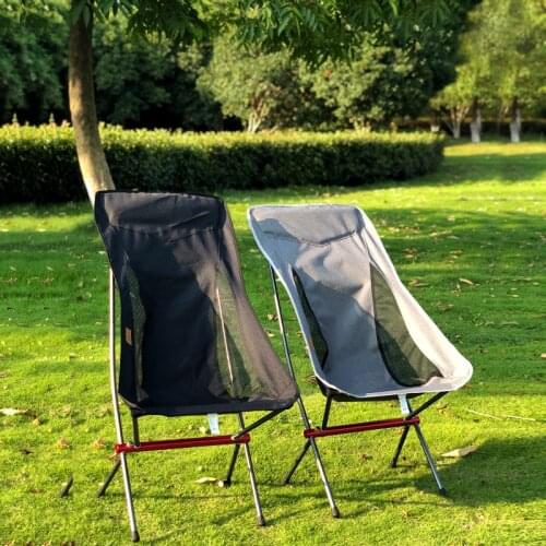 New Outdoor 7075 Aviation Aluminum Folding Chair With High Moon Chair Portable Camping Fishing Chair Leisure Beach backres chair