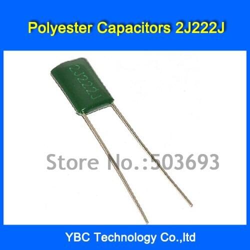 Free Shipping 500pcs/lot Polyester Film Capacitor 2J222J 630V 2200PF 2.2NF